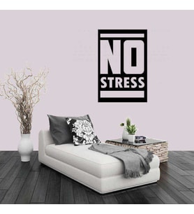 No Stress Yazısı Dekoratif Duvar Sticker, Çıkartma, Etiket