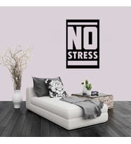 No Stress Yazısı Dekoratif Duvar Sticker, Çıkartma, Etiket
