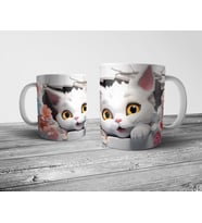 Pixxa Kedi Cat Optik İllüzyonlu Kupa Bardak Model 3