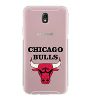 Samsung Galaxy J7 Pro Uyumlu Kamera Korumalı Kapak Chicago Bulls Tasarımlı  Şeffaf  Kılıf