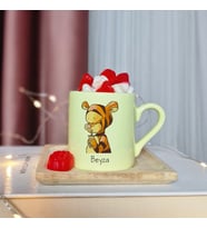 Winnie The Pooh & Tigger Tasarımlı Kişiye Özel Sarı Türk Kahvesi Fincanı