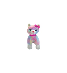 Sevimli Sesli Kedi Miyavlayan Tokalı Kedi Peluş Oyuncak Uyku Arkadaşı 30 cm (Çok Renkli)