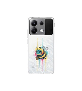 Poco X6 ile uyumlu Splash arı tasarımlı şeffaf silikon kılıf