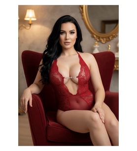 Kırmızı Taşlı Bodysuit