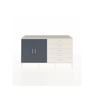 Kronos Konsol 4 Raflı 5 Çekmeceli 2 Kapaklı 176x59x99 Aytaşı-Antrasit/Aytaşı