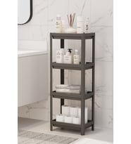 4 Katlı Banyo Raf Ünitesi Siyah Banyo Düzenleyici