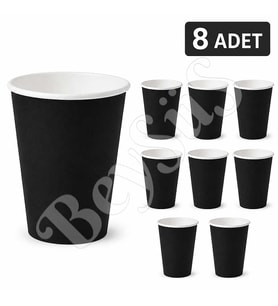 Parti Kağıt Bardak 8li Siyah