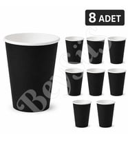 Parti Kağıt Bardak 8li Siyah