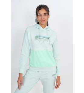Maraton Comfort Kadın Kapüşonlu Su Yeşili Sweatshirt