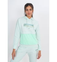 Maraton Comfort Kadın Kapüşonlu Su Yeşili Sweatshirt