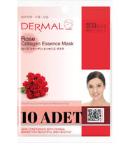 DERMAL Nemlendirici ve Pürüzsüzleştirici Gül Özlü Kolajen Maske X10 Adet