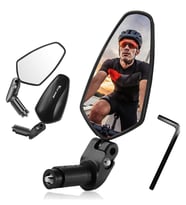 BİSİKLET SCOOTER E-BIKE GENİŞ AÇILI AYNA 1 adet  GİDON SONU FONKSİYONEL (Siyah)