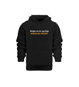 Unısex Yar Ben Belanın Ta Kendisiyim – Hoodie Kapüşonlu Sweatshırt (Siyah-Siyah)
