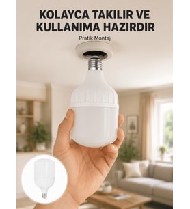 Acil Durumlara Uygun Şarjlı Torch LED Ampul 30 Watt Yeni Nesil