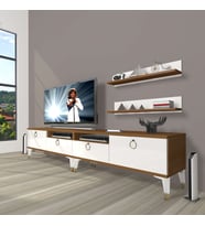 Decoraktiv Eko 200R Mdf Gold Tv Ünitesi Tv Sehpası (Beyaz - Kahverengi)