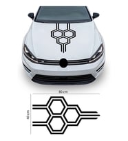 Petek Tasarım Oto Kaput Sticker Siyah 40*80 Cm