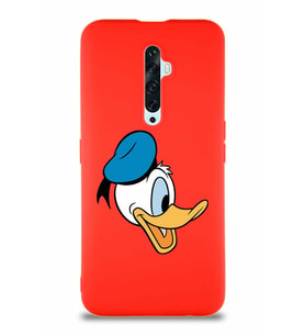 Oppo Reno 2Z Soft Premier Kapak Donald Duck-F Tasarımlı Silikon Kılıf - Kırmızı (Şeffaf)