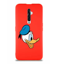 Oppo Reno 2Z Soft Premier Kapak Donald Duck-F Tasarımlı Silikon Kılıf - Kırmızı (Şeffaf)