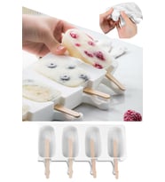 Pazariz Magnum Dondurma Kalıbı 4'lü Büyük Boy Magnum Silikon Dondurma Kalıbı (Beyaz)