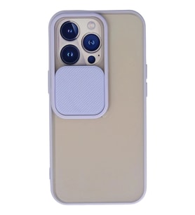 Durukar® iPhone 13 Pro Kılıf Palm Buzlu Kamera Sürgülü Silikon - Lila