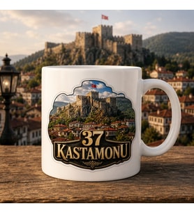 37 Kastamonu Klasik Rozet Tasarımlı Hediyelik Kupa