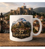 37 Kastamonu Klasik Rozet Tasarımlı Hediyelik Kupa