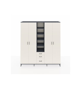 Hyperion Dolap 17 Raflı 3 Çekmeceli 4 Kapaklı 220x44x243 Antrasit-Aytaşı/Aytaşı
