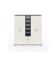 Hyperion Dolap 17 Raflı 3 Çekmeceli 4 Kapaklı 220x44x243 Antrasit-Aytaşı/Aytaşı
