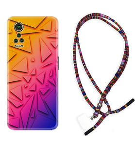 General Mobile GM 21 Pro GM 22 Pro Plus Kılıf Boyun Asklı Rasta Silikon Üçgenler 1635