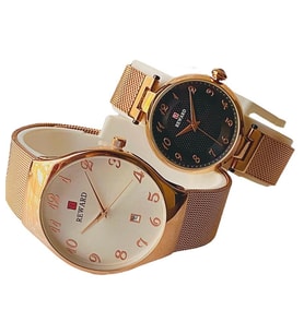 Reward Rose Gold Hasır Kordon Klasik Rakamlı Model Sevgili Çift Kol Saatleri