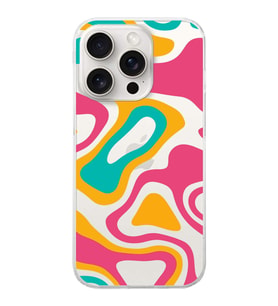 PrintiFy Apple iPhone 15 Pro Max Uyumlu Renkli Desen Tasarımlı Slim Fit Şeffaf Silikon Kılıf