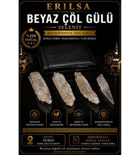 Sertifikalı Beyaz Çöl Gülü Selenit Taşı Kütle - Cüzdanlık Boy Bereket Para Çekim Doğal Taş