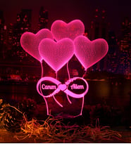 Love Lamp Sonsuzluk Kalpler Kişiye Özel Konsept Hediye 3 Boyutlu Led Lamba