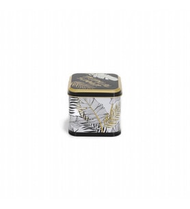 Evle SN_Tropical Summer Desenli Metal Kare Kutu, 9 x 9 x 8 cm, 0.6 lt