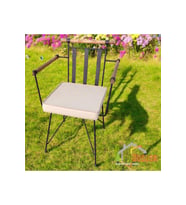 40x40 Bej Su ve Leke İtici Fermuarlı Bağcıklı Bej Biyeli Sandalye Minderi 5 cm