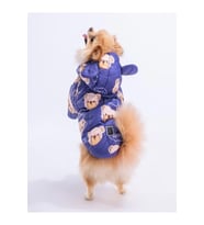 Pawstar Köpek Blue Teddy Puff Raincoat Large Sırt33cm Göğüs46cm Boyun30cm