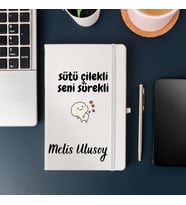 Kişiye Özel Sütü Çilekli Seni Sürekli Tasarımlı Defter