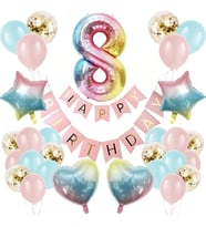 Folyo Balon Rakam Set Dogum Günü Süsü Yaş 8