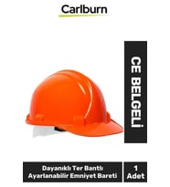 CE Belgeli Dayanıklı Ter Bantlı Ayarlanabilir Şantiye İnşaat İş Güvenliği Turuncu Emniyet Bareti