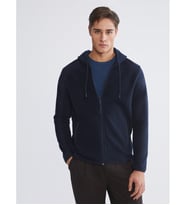 LCWAIKIKI Classic Lacivert Kapüşonlu Polar Erkek Fermuarlı Sweatshirt