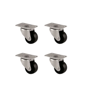 Furç Tablalı Bilyalı Teker - 38MM - Siyah HKS234 - 4 Adet