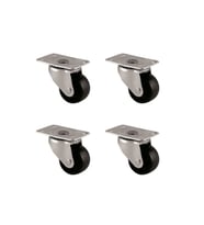 Furç Tablalı Bilyalı Teker - 38MM - Siyah HKS234 - 4 Adet