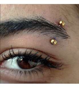 Cerrahi Çelik Gold Renkli Kaş Piercingi 8 mm (Çok Renkli)