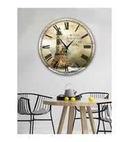 BİLGE LAZER Retro Tasarımlı Duvar Saati 35x35 Cm (Desenli)