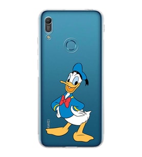Huawei Y6 Pro 2019  Kamera korumalı Kapak Donald Duck Tasarımlı  Şeffaf Kılıf