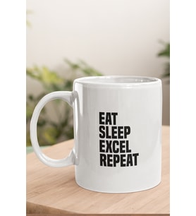 Eat Sleep Excel Repeat Baskılı Kupa Bardak