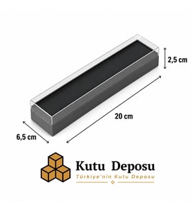 6,5x20x2,5 cm Asetat Kapaklı Tespih ve Takı Kutusu-Siyah (DEMONTE) (50 ADET)
