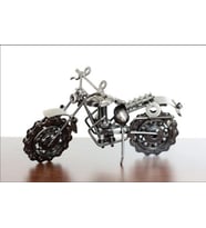 Vintage Ferforje Motosiklet Modeli Süsleme El Yapımı Metal El Sanatları Ev Dekorasyon (Bordo)