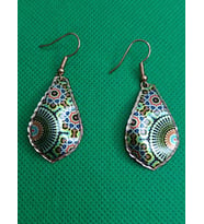 Bakır Küpe, Saf Bakır Usta İşi El Yapımı Şık Tasarım, (Çiçek Desenli )