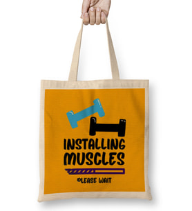 Gym Workout Fitness Lover Motivation Gift Quotes Ffor MEN Women Bez Çanta Uzun Saplı